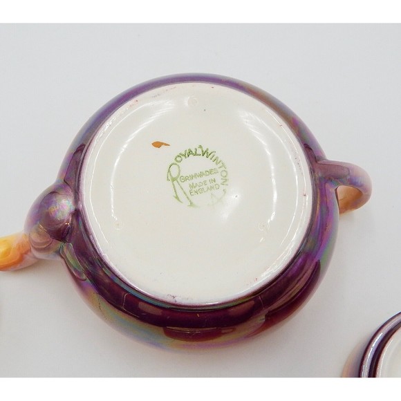 Royal Winton Grimwades Two Tone Luster 4 Piece Individual Stacking Tea Set - Picture 12 of 15